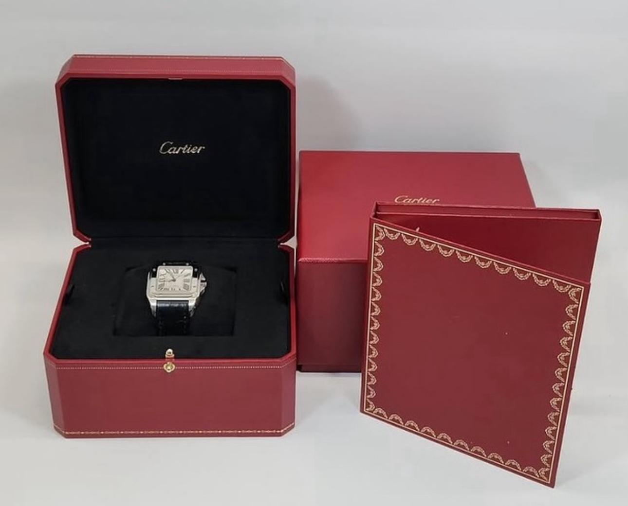 Montre automatique Cartier Santos 100 en acier inoxydable – Taille moyenne W20106X8