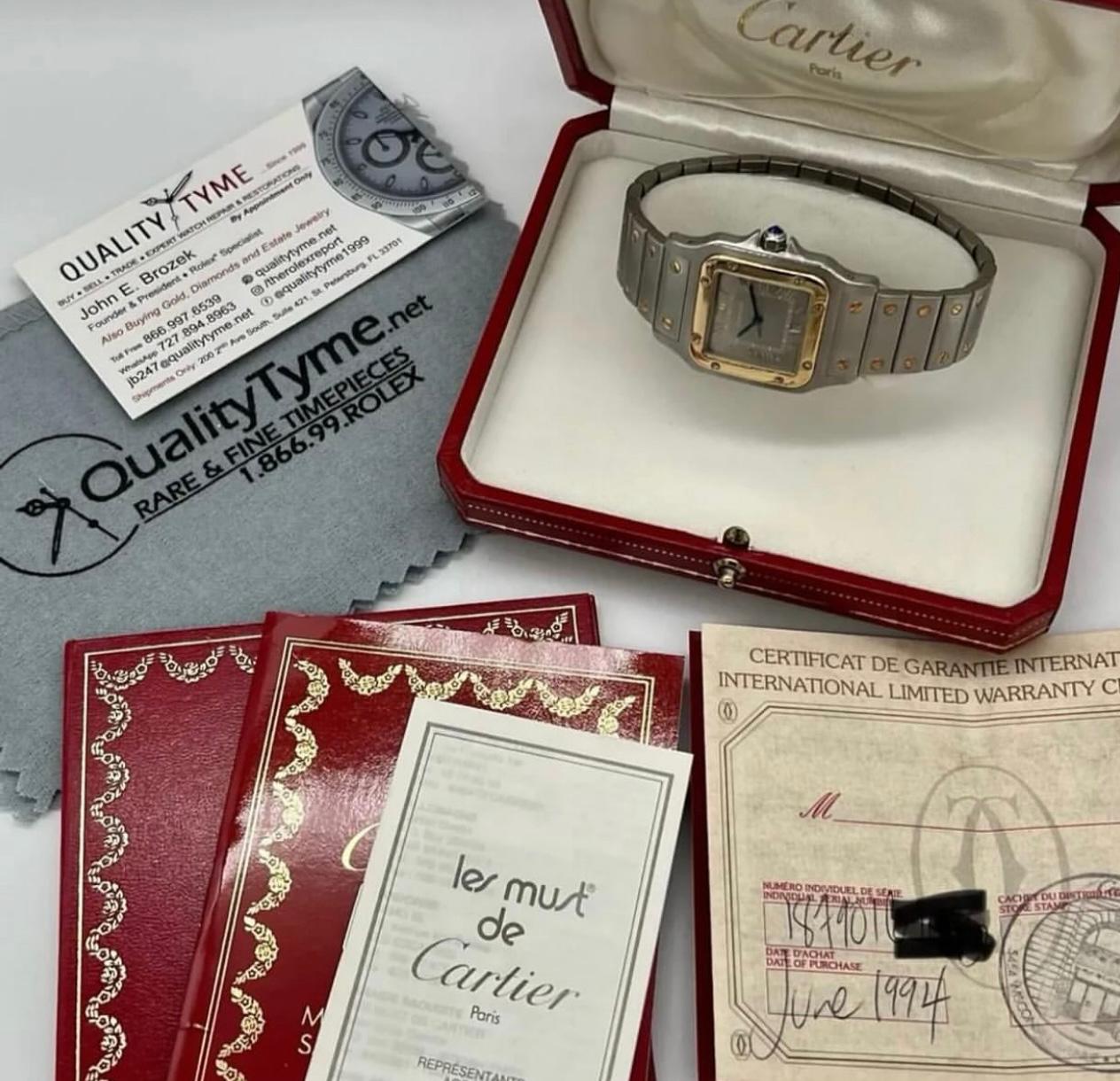 Montre Cartier Santos Galbée 187901 – Acier & Or 18K 29 mm Quartz 1994